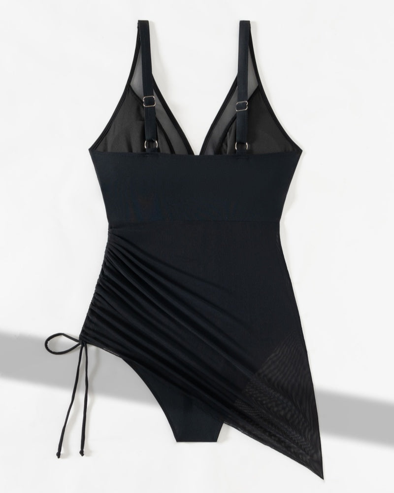 Deep V Backless Mesh One-Piece Swimsuit for Women – Slim Fit Elegant Swimwear for Beach and Pool-6