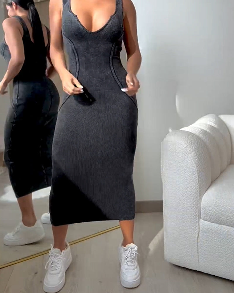 Womens Backless Bodycon Dress – Stretch Fabric, Sleeveless Summer Cocktail Dress for Casual Outings and Special Events-4